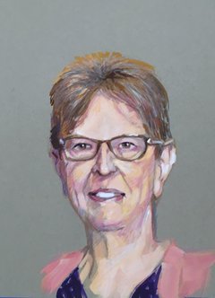 KATHY - 11" x 14" - Gouache and Colored Pencil