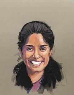 JYOTHI - 11" x 14" - Gouache and Colored Pencil