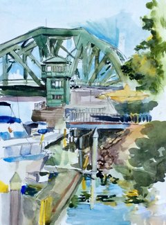 Park Street Bridge - 16" x 20" - watercolor