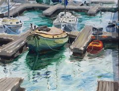 Green and Red - 9" x 12" - water soluble oil