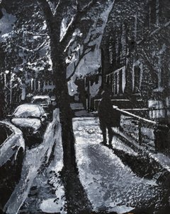BostonWinter2 - 11" x 14" - gouache on black paper